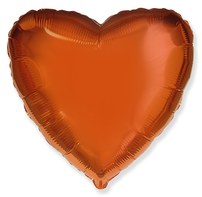 Фольгированное Сердце, Оранжевый (46 см)